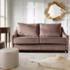 Casa Padrino Luxus Neoklassik Sofa Altrosa / Dunkelbraun Hochglanz 179 x 101 x H. 97 cm - Wohnzimmer Sofa mit Schlaffunktion - Wohnzimmer Möbel - Luxus Möbel - Neoklassik Möbel