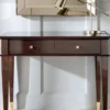 Casa Padrino Luxus Neoklassik Konsole Braun / Gold 100 x 35 x H. 80 cm - Konsolentisch mit 2 Schubladen - Art Deco Möbel