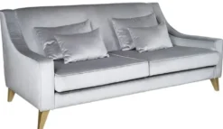 Casa Padrino Luxus Neoklassik Sofa Silber / Gold 202 x 94 x H. 85 cm - Wohnzimmer Sofa - Hotel Sofa - Wohnzimmer Möbel - Hotel Möbel - Luxus Möbel - Neoklassik Möbel