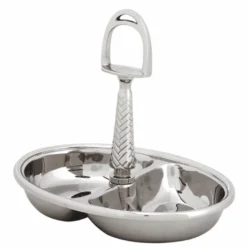 Casa Padrino Luxus Nussschale / Servierschale mit Tragegriff Silber H. 20 cm - Gastronomie Accessoires