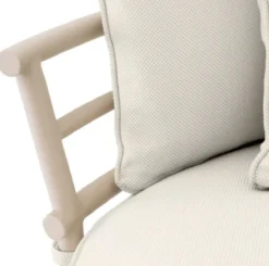 Casa Padrino Luxus Outdoor Garten Sofa Linke Seite Weißgrau / Sandfarben 220 cm - Luxus Garten Möbel
