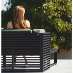 Casa Padrino Luxus Outdoor Garten Sessel Grün / Schwarz 100 cm - Hotel & Garten Möbel