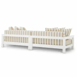 Casa Padrino Luxus Outdoor Garten Sofa Matt Weiß / Beige 273,5 cm - Luxus Garten Möbel