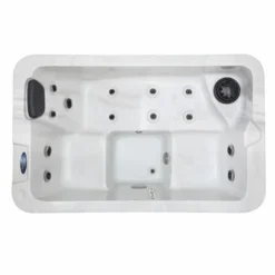 Casa Padrino Luxus Outdoor Jacuzzi Weiß / Schwarz / Grau 175 cm - Garten Whirlpool