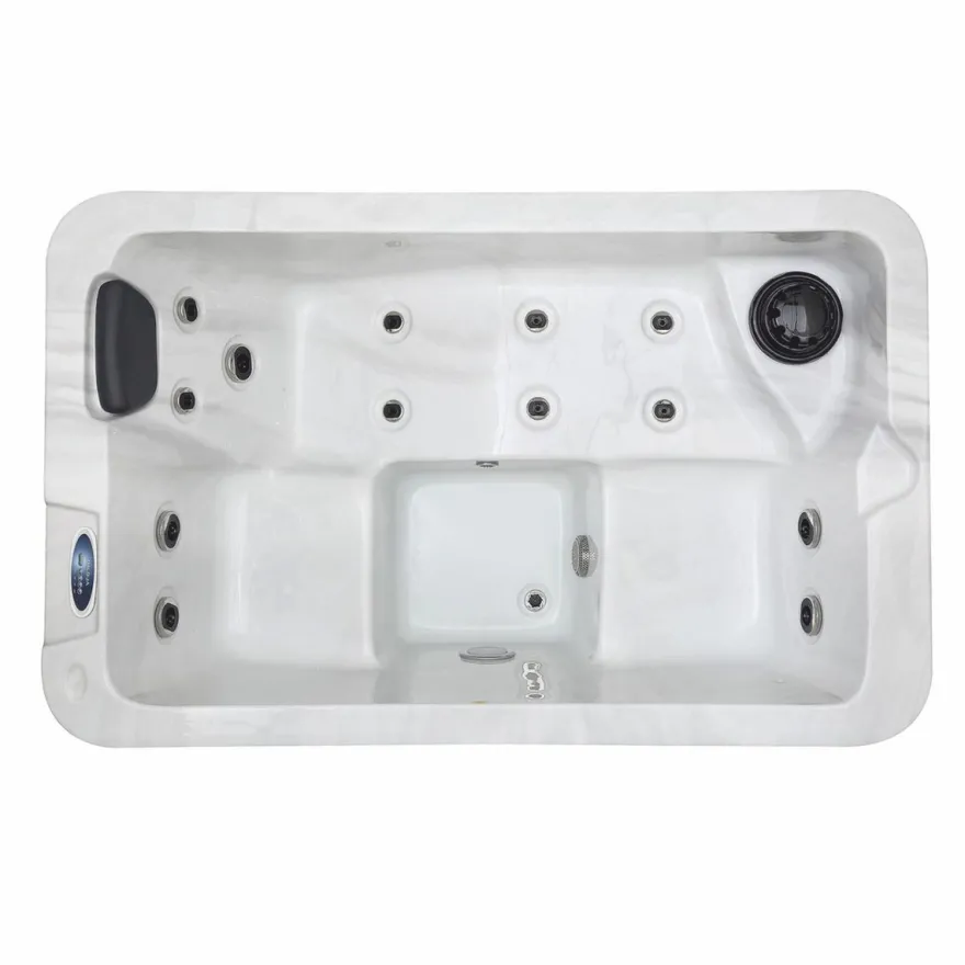 Casa Padrino Luxus Outdoor Jacuzzi Weiß / Schwarz / Grau 175 cm - Garten Whirlpool