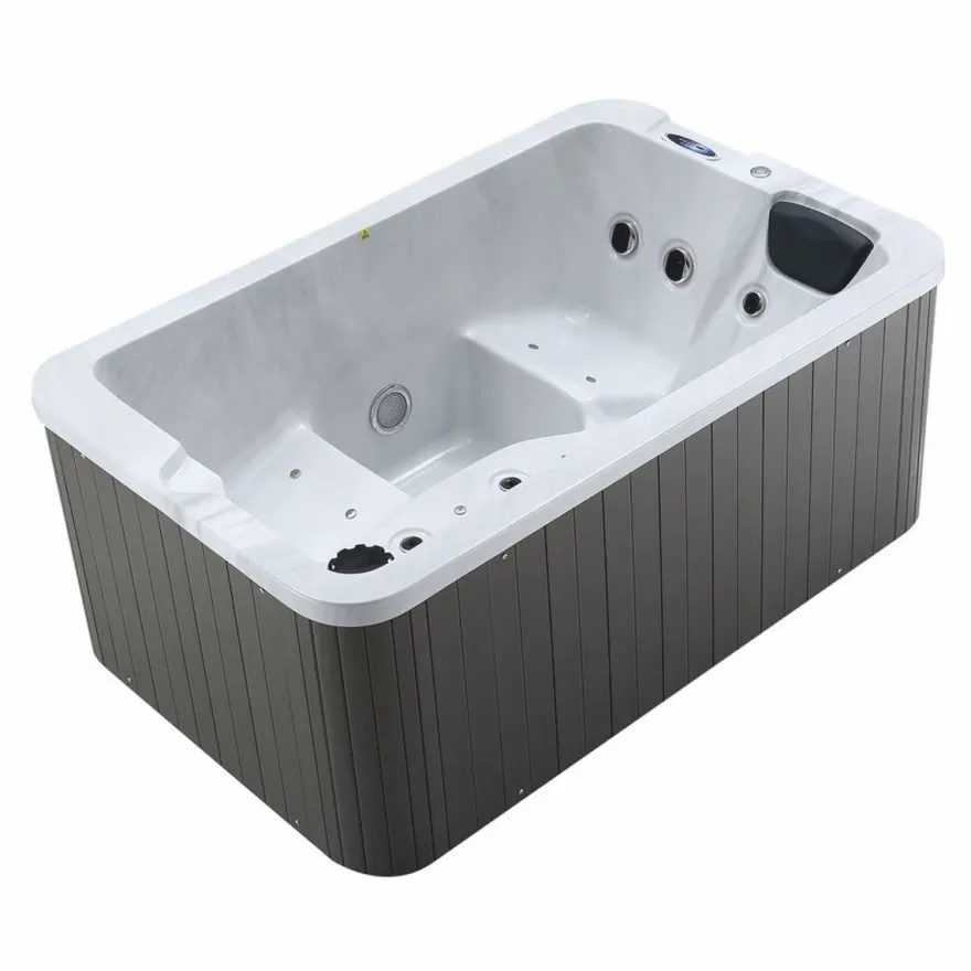 Casa Padrino Luxus Outdoor Jacuzzi Weiß / Schwarz / Grau 175 cm - Garten Whirlpool