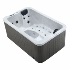 Casa Padrino Luxus Outdoor Jacuzzi Weiß / Schwarz / Grau 175 cm - Garten Whirlpool