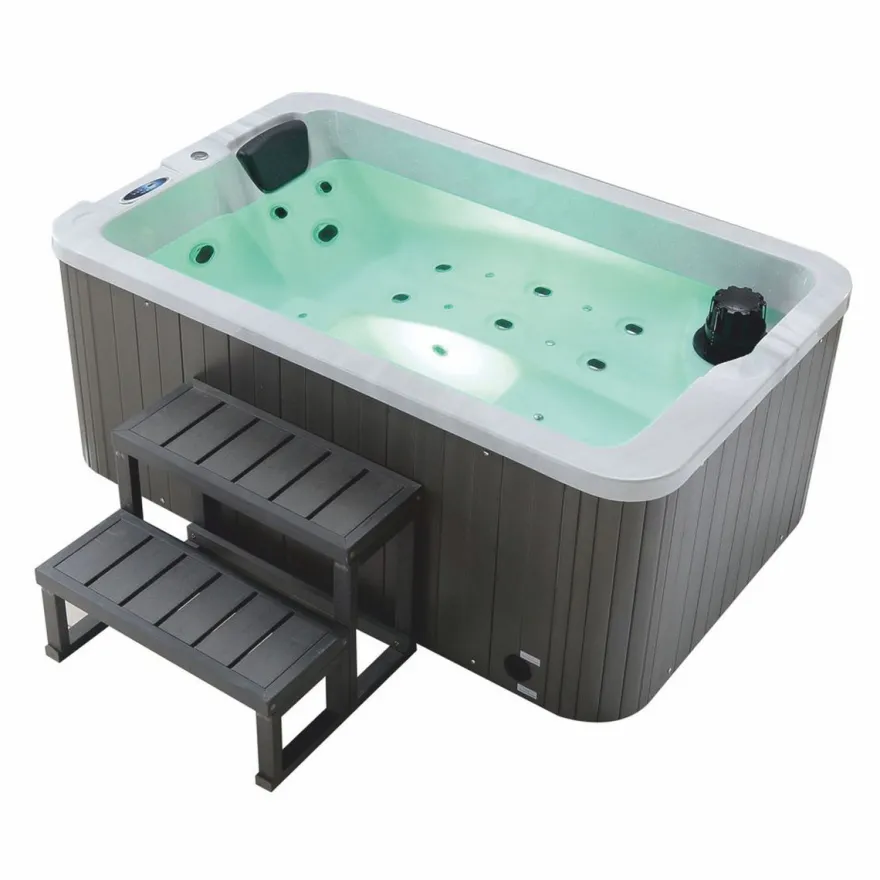 Casa Padrino Luxus Outdoor Jacuzzi Weiß / Schwarz / Grau 175 cm - Garten Whirlpool