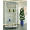 Casa Padrino Luxus Oval-Ladenvitrine 96 x 56 cm H. 190 cm - Ladeneinrichtung - Boutique Möbel - Made in Italy