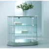 Casa Padrino Luxus Oval-Theken-Vitrine 96 x 56 cm H. 87 cm mit LED - Ladeneinrichtung - Boutique Möbel - Made in Italy