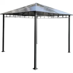 Casa Padrino Luxus Pavillon Grau 300 x H. 260 cm - Garten & Terrassen Möbel