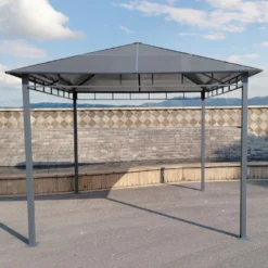 Casa Padrino Luxus Pavillon Grau 300 x H. 260 cm - Garten & Terrassen Möbel