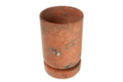 Casa Padrino Luxus Pflanzgefäß Ø 46 x H. 70 cm - Großes rundes Pflanzgefäß und Bodenvase Caliza aus hochwertigem Java Rosso Marmor - Luxus Deko Accessoires