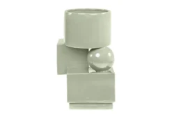 Casa Padrino Luxus Pflanzgefäß Grün 30,5 x 30 x H. 50 cm - Steingut Pflanzgefäß und Beistelltisch im Mint Green Finish - Luxus Deko Accessoires