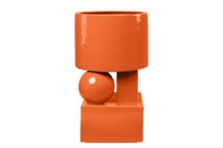 Casa Padrino Luxus Pflanzgefäß Orange 28 x 25 x H. 43,5 cm - Hohes Steingut Pflanzgefäß im Carrot Finish - Luxus Deko Accessoires