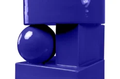 Casa Padrino Luxus Pflanzgefäß Blau 28 x 25 x H. 43,5 cm - Hohes Steingut Pflanzgefäß im Cobalt Blue Finish - Luxus Deko Accessoires