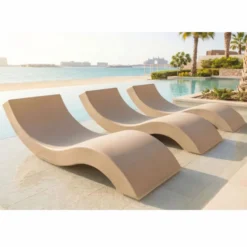 Casa Padrino Luxus Poolliege Matt Beige 180 cm - Hotel & Pool Möbel