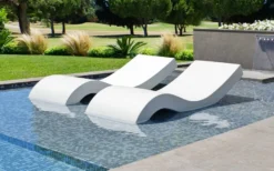 Casa Padrino Luxus Poolliege Matt Weiß 180 x 70 x H. 62,5 cm - Wetterfeste Gartenliege - Pool & Hotel Möbel