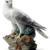 Casa Padrino Luxus Porzellan Falke / Gerfalke Skulptur Mehrfarbig 35 x H. 41 cm - Limited Edition