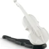 Casa Padrino Luxus Porzellan Violine Weiß / Schwarz 15 x H. 11 cm - Wohnzimmer Deko Skulptur