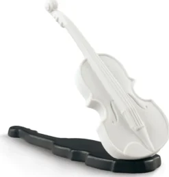 Casa Padrino Luxus Porzellan Violine Weiß / Schwarz 15 x H. 11 cm - Wohnzimmer Deko Skulptur
