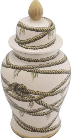 Casa Padrino Luxus Porzellan Vase Beige Ø 31 x H. 67 cm - Runde Blumenvase mit Deckel - Deko Accessoires