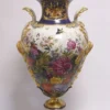 Casa Padrino Luxus Porzellan Vase mit Deckel - Barock Stil, Blau / Gold, Höhe 93 cm