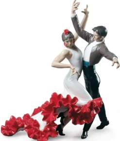 Casa Padrino Luxus Porzellan Skulptur Flamenco Tänzer Mehrfarbig 38 x H. 44 cm - Handgefertigte Luxus Dekoration