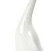 Casa Padrino Luxus Porzellan Gänse Skulptur weiß / blau 6 x H. 20 cm - Dekorative Tierfigur