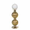 Casa Padrino Luxus Porzellan Kristall Kerzenhalter Gold H. 30 cm - Made in Italy
