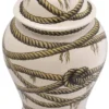 Casa Padrino Luxus Porzellan Vase Beige Ø 23 x H. 43 cm - Runde Blumenvase mit Deckel - Deko Accessoires