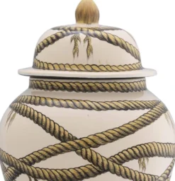 Casa Padrino Luxus Porzellan Vase Beige Ø 23 x H. 43 cm - Runde Blumenvase mit Deckel - Deko Accessoires