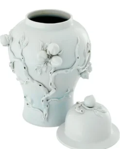 Casa Padrino Luxus Porzellan Vase / Krug mit Deckel Hellmintfarben Ø 30 x H. 47 cm - Hotel & Restaurant Deko Accessoires