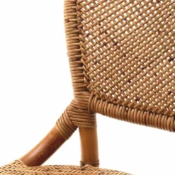 Casa Padrino Luxus Rattan Barstuhl Braun H. 104,5 cm - Rattan Bar Möbel