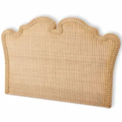 Casa Padrino Luxus Rattan Bett-Kopfteil Naturfarben 228 cm - Luxus Schlafzimmer Möbel