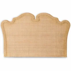 Casa Padrino Luxus Rattan Bett-Kopfteil Naturfarben 228 cm - Luxus Schlafzimmer Möbel