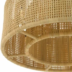 Casa Padrino Luxus Rattan Kronleuchter Naturfarben Ø 80 cm - Luxus Leuchten