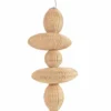 Casa Padrino Luxus Rattan LED Hängeleuchte Naturfarben H. 147 cm - Luxus Pendelleuchten