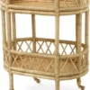 Casa Padrino Luxus Rattan Servierwagen Naturfarben 70 x 44 x H. 88 cm