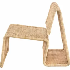 Casa Padrino Luxus Rattan Sessel Naturfarben - Rattan Wohnzimmer Möbel