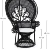 Casa Padrino Luxus Rattan Sessel Schwarz / Weiß 106 x 71 x H. 148 cm - Vintage Stil Rattan Sessel mit Sitzkissen - Vintage Stil Rattan Möbel - Garten & Terrassen Möbel