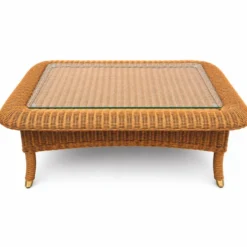 Casa Padrino Luxus Rattan Wohnzimmer Set - 1 Sofa & 2 Sessel & 1 Couchtisch & 1 Beistelltisch - Hotel Möbel - Luxus Möbel