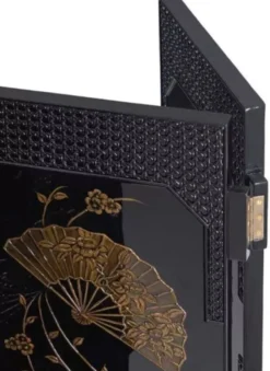 Casa Padrino Luxus Raumteiler Schwarz / Gold 220 x 3 x H. 182 cm - Faltbarer Massivholz Paravent im chinesischen Stil - Schlafzimmer Möbel - Hotel Möbel - Luxus Möbel
