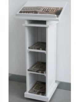 Casa Padrino Luxus Rednerpult Stehpult in Weiß - Höhe 112 cm - Elegantes Messe- und Gastronomie-Pult