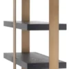 Casa Padrino Luxus Regalschrank Anthrazitgrau / Messingfarben 120,5 x 40 x H. 230 cm - Eichenfurnier Schrank mit Edelstahlrahmen - Bücherschrank - Luxus Wohnzimmer Möbel