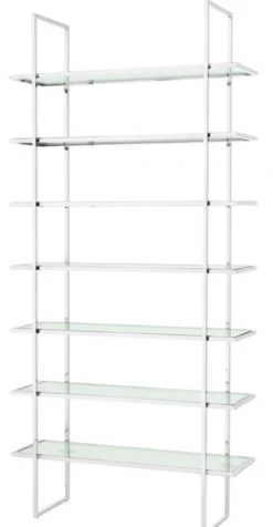 Casa Padrino Luxus Regalschrank Silber 120,5 x 40 x H. 253 cm - Luxus Möbel