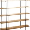 Casa Padrino Luxus Regalschrank Braun / Schwarz / Messingfarben 180 x 38,2 x H. 201,6 cm - Wohnzimmerschrank - Bücherschrank - Luxus Möbel