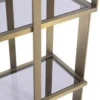 Casa Padrino Luxus Regalschrank Messing / Mattschwarz / Grau 100 x 37 x H. 240,5 cm - Edelstahl Schrank mit 5 Glasregalen - Wohnzimmerschrank - Büroschrank - Luxus Möbel