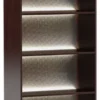 Casa Padrino Luxus Regalschrank Dunkelbraun / Silber 70,4 x 44,2 x H. 225,6 cm - Beleuchteter Büroschrank mit Schublade