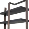 Casa Padrino Luxus Regalschrank Schwarz / Bronze 120,5 x 40 x H. 230 cm - Eichenfurnier Schrank mit Edelstahlrahmen - Bücherschrank - Luxus Wohnzimmer Möbel